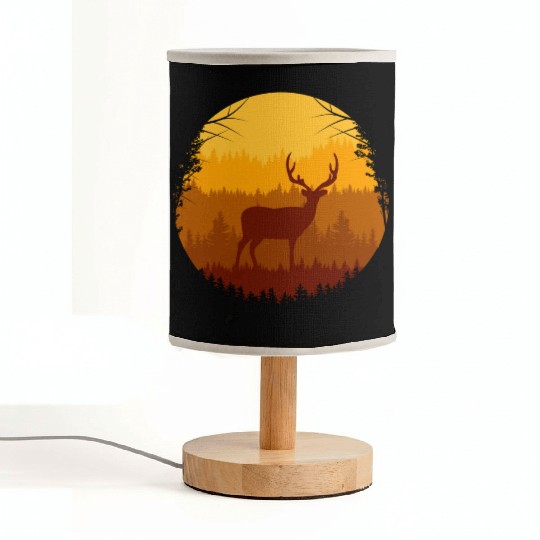 Autumn Forest And Deer Fabric Lamps