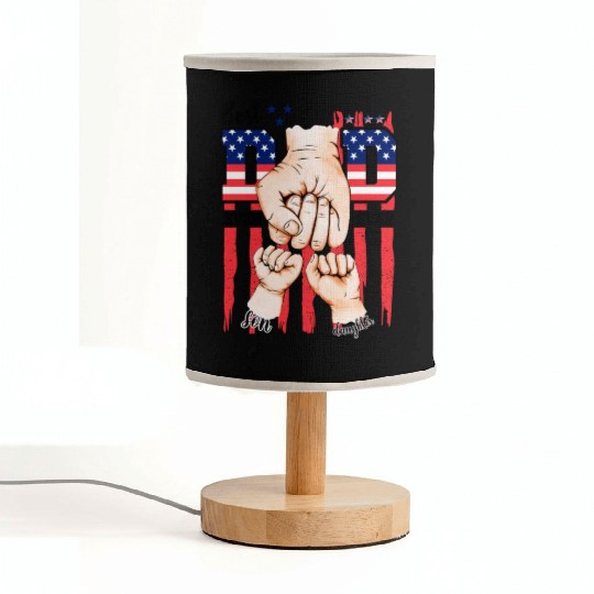 Best Dad Ever Team American Flag Father's Day Fabric Lamps