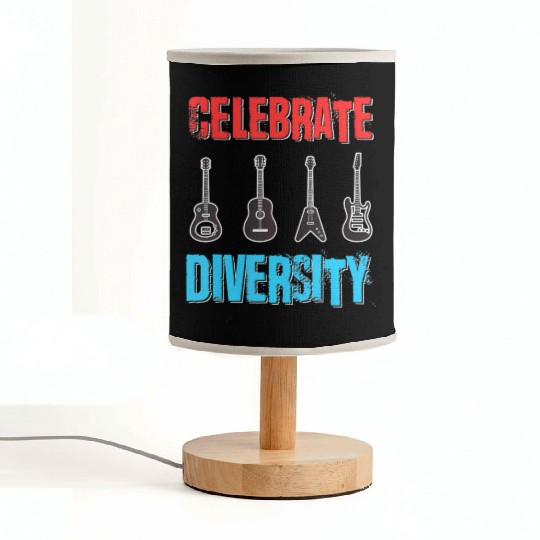 Celebrate Diversity Funny Guitar Player Musician Fabric Lamps