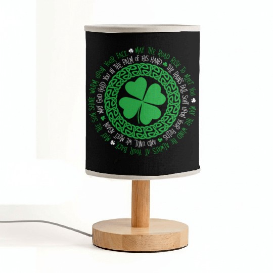 Irish Blessing Celtic Knot 4 Leaf Clover - St Fabric Lamps