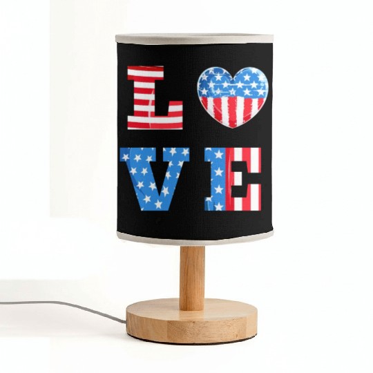 LOVE America Independence Day USA Patriots Fabric Lamps