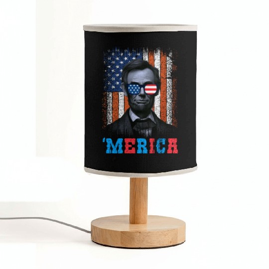 Merica Lincoln Independence Day Party 4th July Fabric Lamps