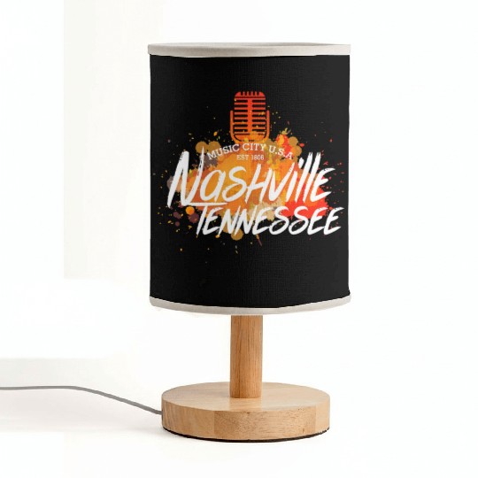 Nashville Country Music City Tennessee Guitar USA Fabric Lamps