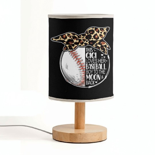 Baseball Gigi Vintage Leopard Messy Bun Fabric Lamps
