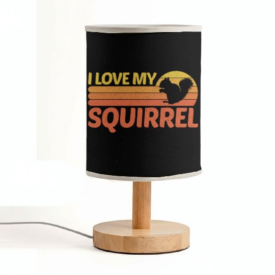 I Love My Squirrel Fabric Lamps