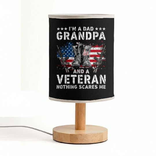 I Am A Dad A Pawpaw And A Veteran T Fathers Day Fabric Lamps