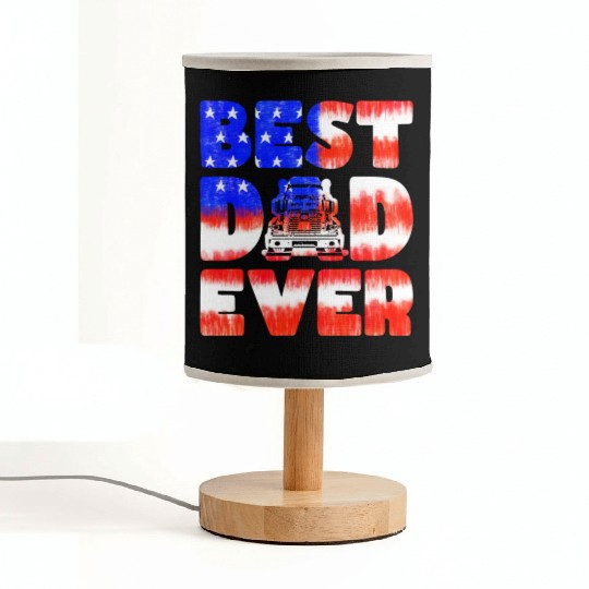 Best Dad Ever Us American Flag Father's Day Truck Fabric Lamps