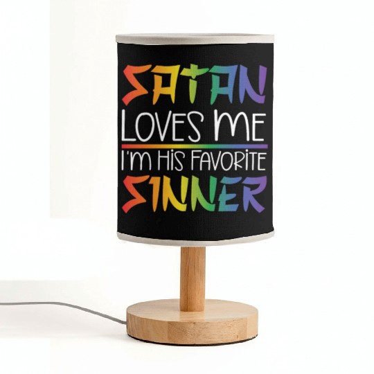 LGBT Gay Pride Rainbow Satan All Hail Gay Satan Fabric Lamps