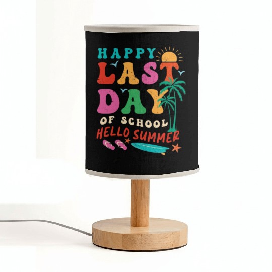 Groovy Happy Last Day of School Teacher Student Fabric Lamps