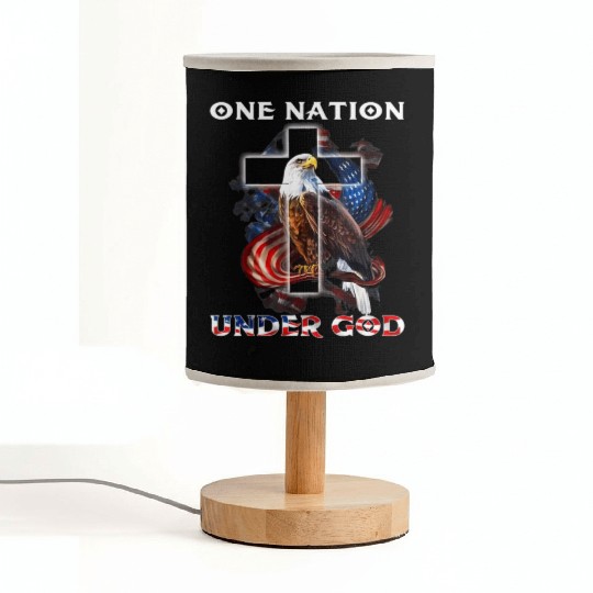 One Nation Under God Jesus Usa Cross Bald Eagle Fabric Lamps
