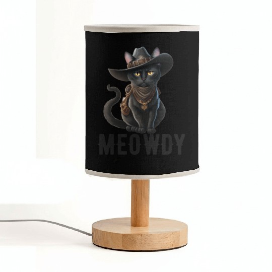 Meowdy Cat Cory Music Kitten Cowboy Fabric Lamps