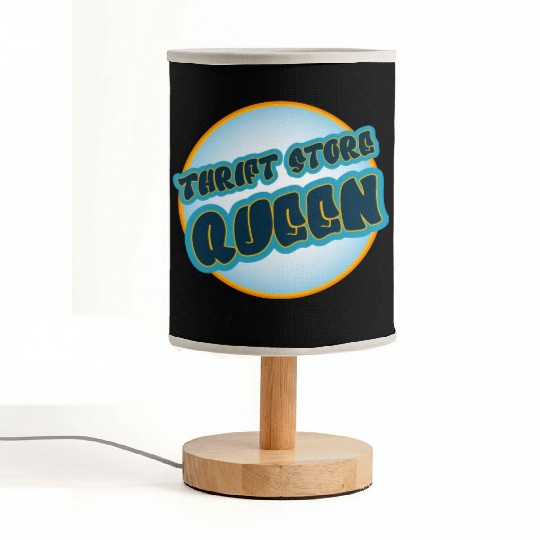 Thrift Store Queen blue orange Fabric Lamps