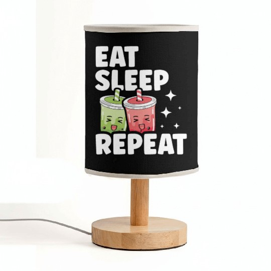 Eat Sleep Boba Tea Repeat Bubble Tea Lover Drinker Fabric Lamps