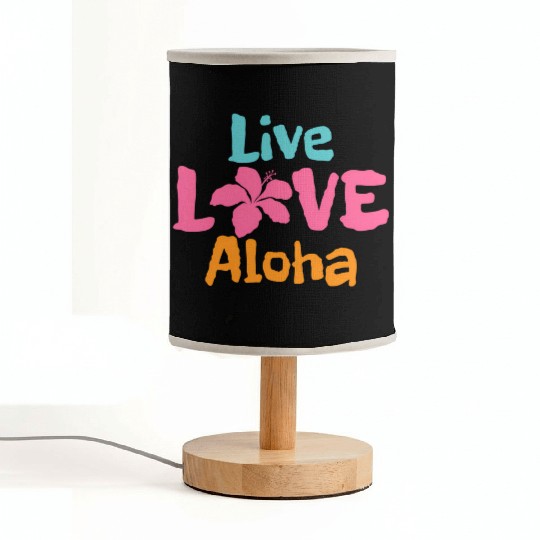 Hawaii Aloha Hibiscus Flower Hawaiian Surf Surfer Fabric Lamps