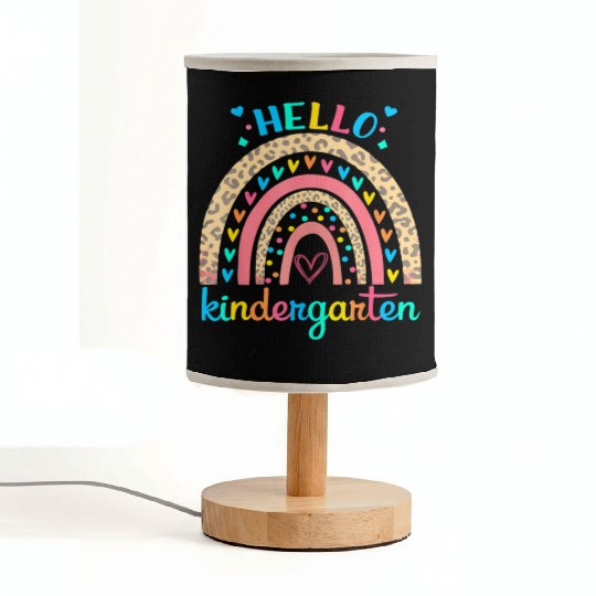 Hello Kindergarten Rainbow Heart For Teachers Fabric Lamps