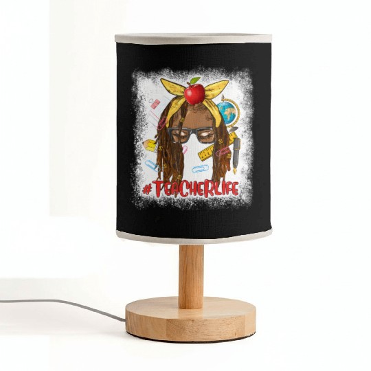 Afro Locs Teacher Life teacher day back to school Fabric Lamps