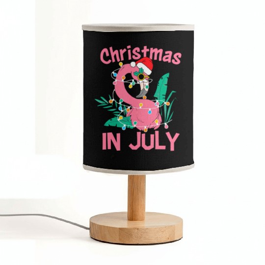 Funny Summer Beach Vacation Christmas In July Fabric Lamps
