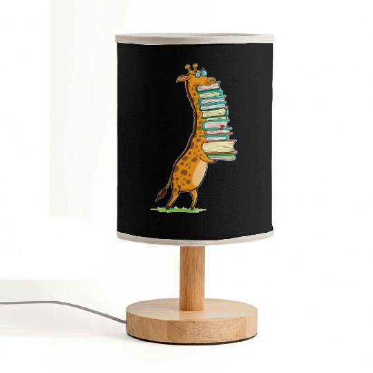 Book Reading Giraffe I Love My Library Fabric Lamps