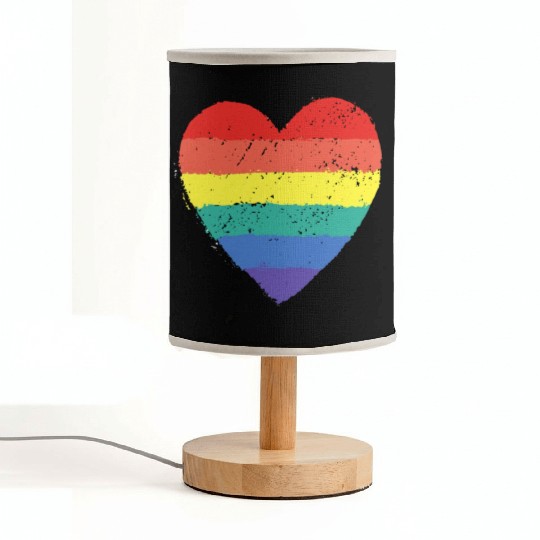 rainbow heart Fabric Lamps