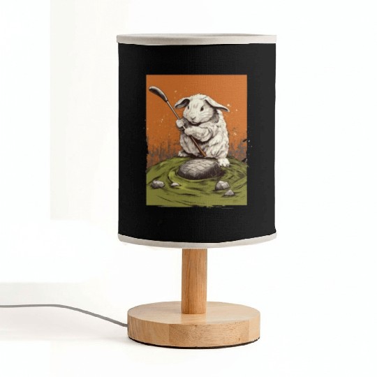 Golfer Guinea Pig Golf Club Golfing Golf Player Fabric Lamps