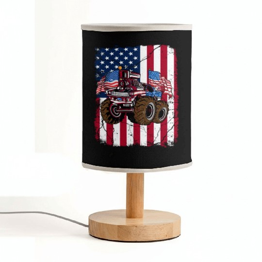 US Patriot American Monster Trucks USA Fan Fabric Lamps