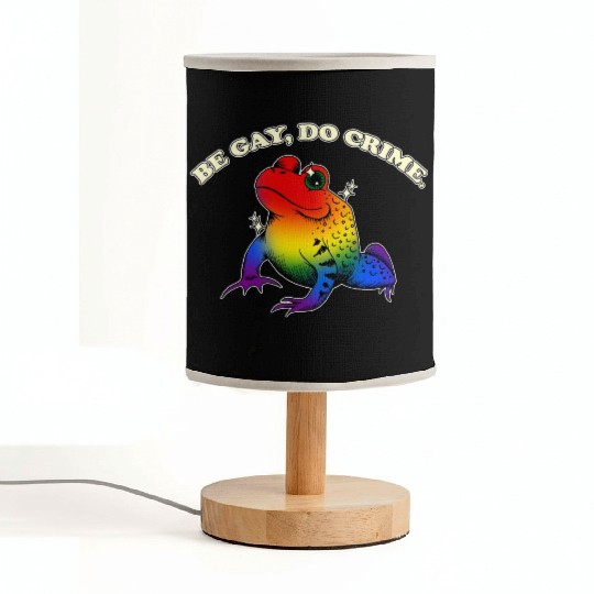 BGD crime - Vintage LGBT Rainbow Frog Meme Fabric Lamps