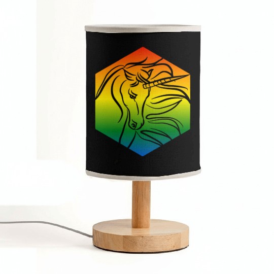 Rainbow Unicorn Silhouette | TTRPG Pride Fabric Lamps