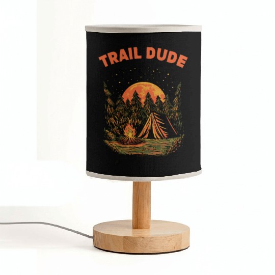 Trail Dude Hiking Mountain Hiker Summit Wildlife T Fabric Lamps