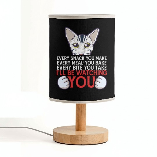 I'Ll Be Watching You Oriental Cat Owner Fabric Lamps