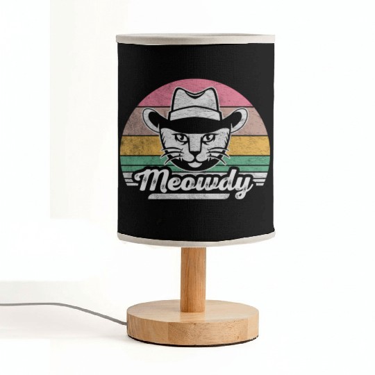 Mashup Between Meow And Howdy Cat Meme Cat Fabric Lamps
