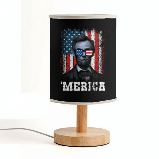 Merica Lincoln Independence Day Party 4th July Fabric Lamps
