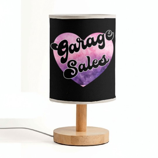 Garage Sales purple pink watercolor heart Fabric Lamps