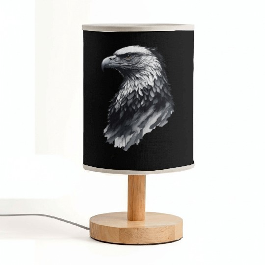 Ink drawing eagle head artwork Fabric Lamps