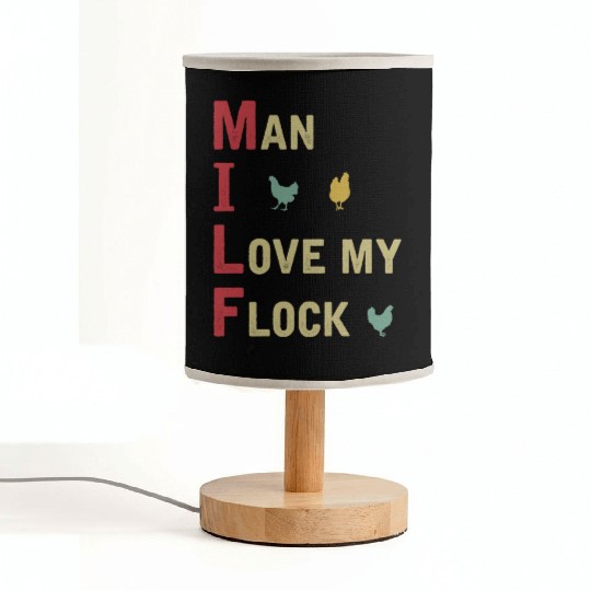 Chicken Farmer Man I Love My Flock Fabric Lamps