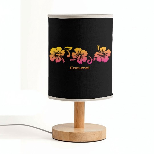 Cozumel Mexico Hibiscus Souvenir Vacation Fabric Lamps