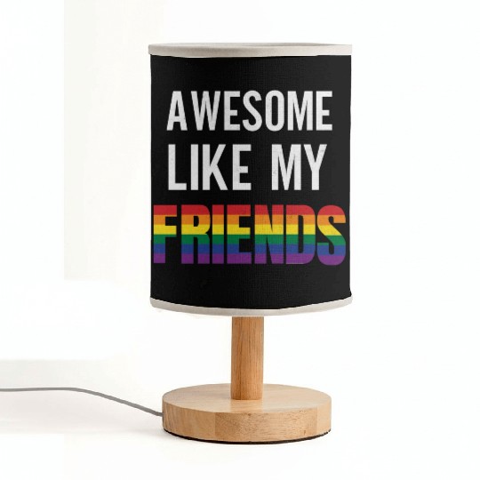 Awesome Like My friends Pride Rainbow flag Fabric Lamps