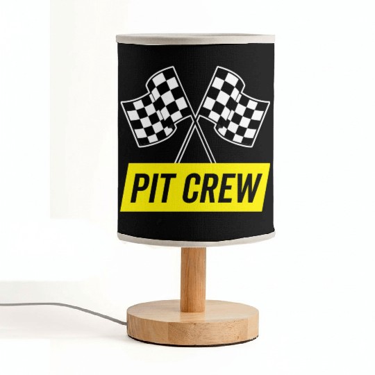 Yellow Italic Pit Crew For Racing Party Costume Fabric Lamps