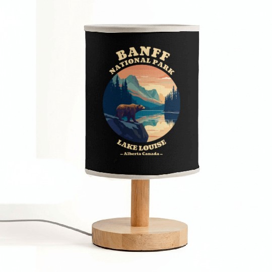 Vintage Retro Canadian Banff National Park Fabric Lamps
