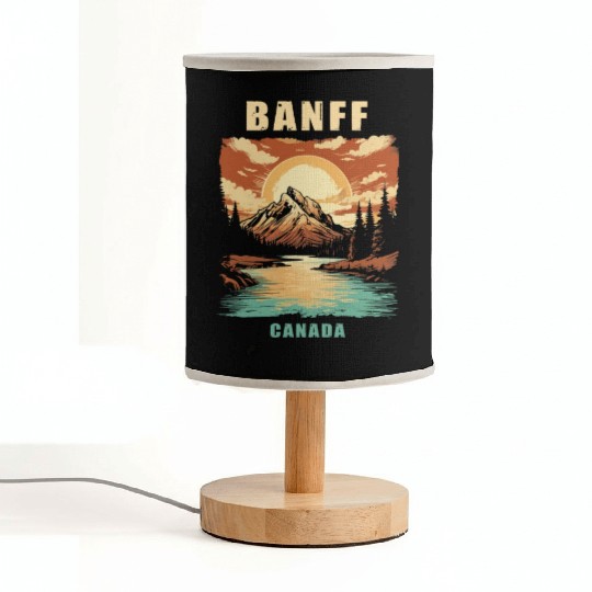 Vintage Retro Canadian Banff National Park Fabric Lamps