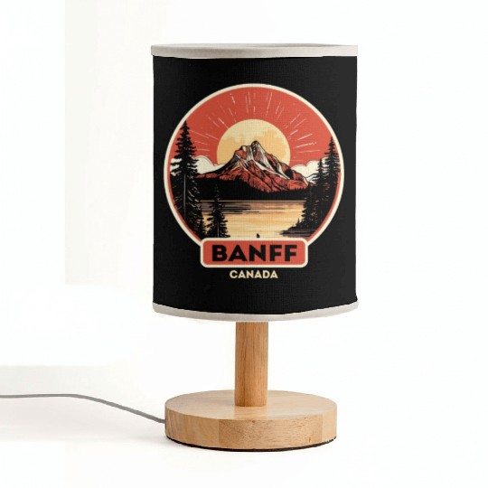 Vintage Retro Canadian Banff National Park Fabric Lamps