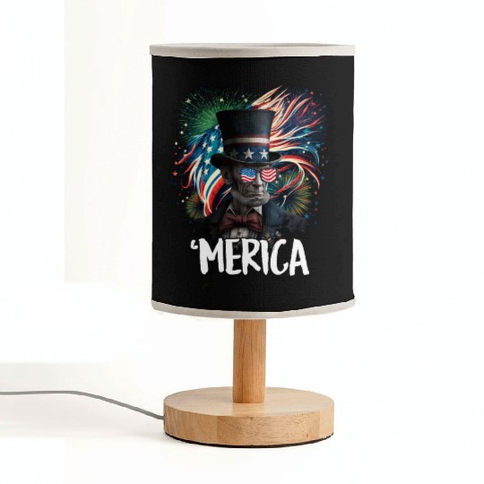 Merica Lincoln Independence Day Party 4th July Fabric Lamps