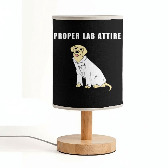Proper Lab Attire Laboratory Dog Pun Science Fabric Lamps