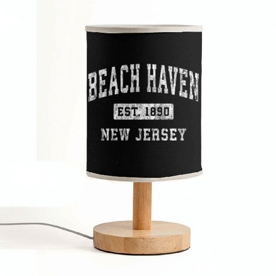 Beach Haven New Jersey Nj Established Sports Fabric Lamps