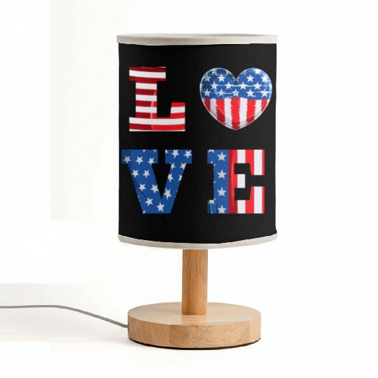 LOVE America Independence Day USA Patriots Fabric Lamps