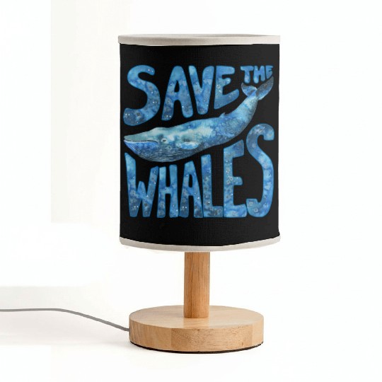 Save The Whales Blue Whale Design Fabric Lamps