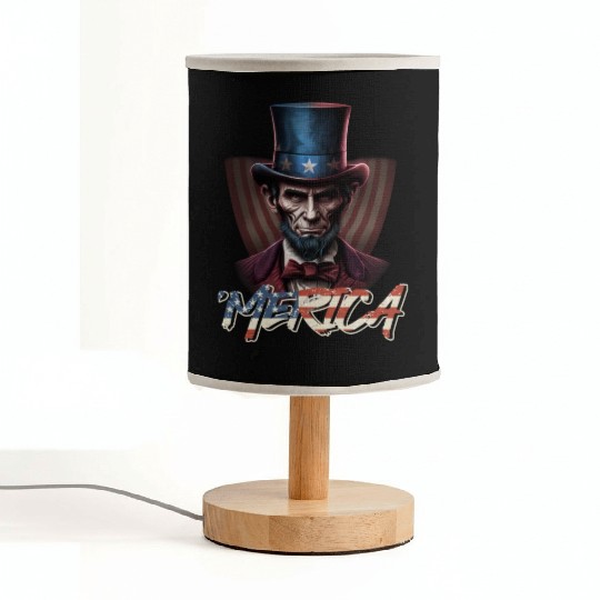Merica Lincoln Independence Day Party 4th July Fabric Lamps