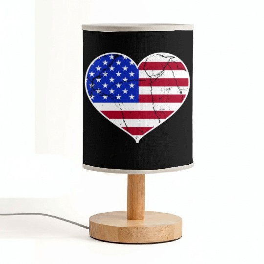 Love America Flag Independence Day USA Patriots Fabric Lamps
