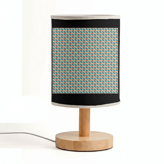 Retro Orange Teal Pattern Fabric Lamps