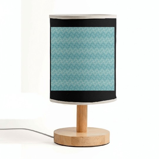 Retro Teal Pattern Fabric Lamps