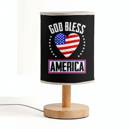 God Bless America Independence Day USA Patriot Fabric Lamps